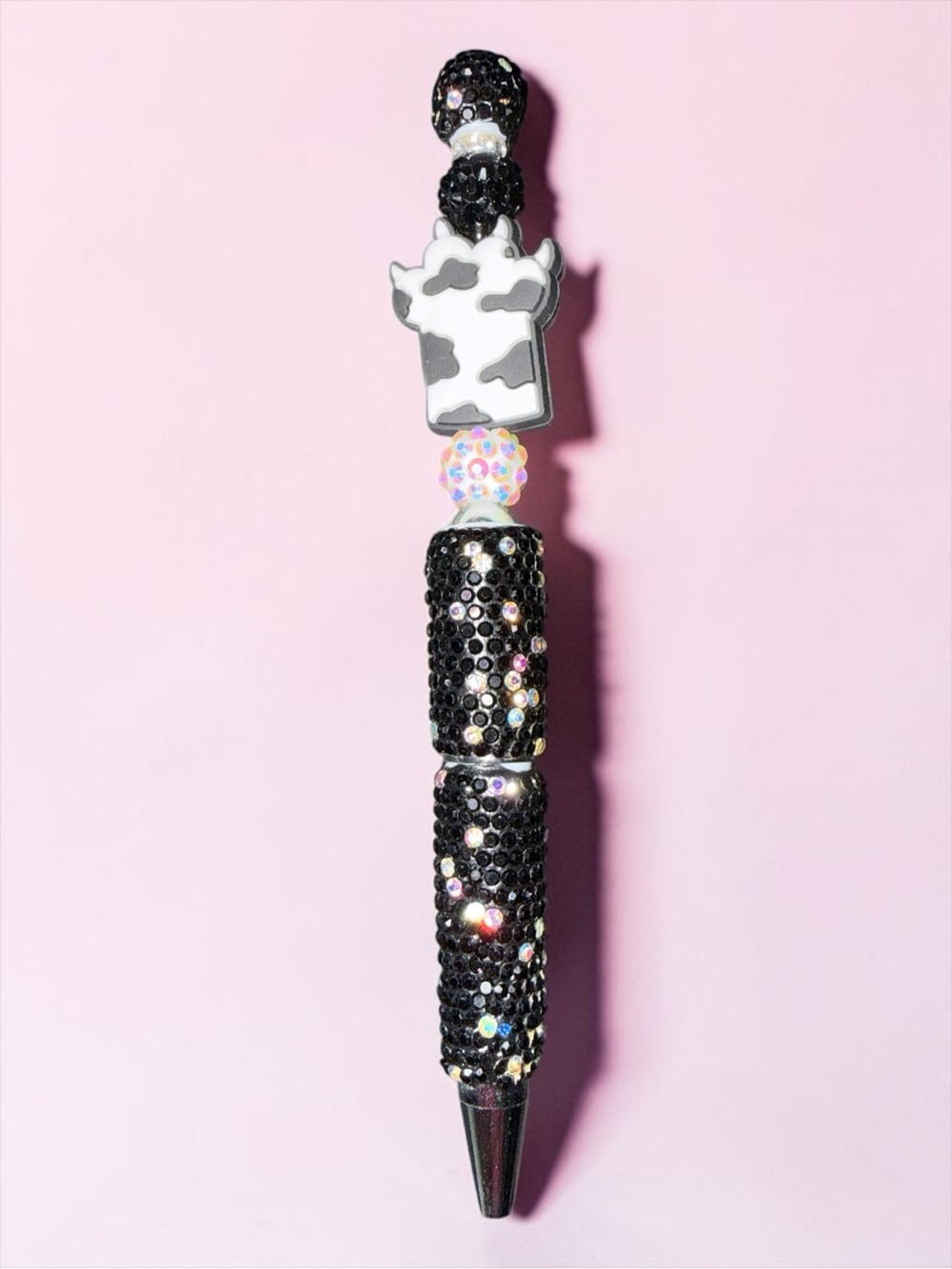 Black Rhinestone animal paw Charm Ballpoint Pen